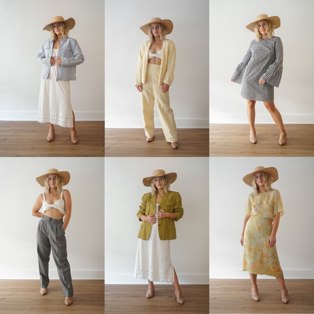 vintage silk, linen, wool clothing